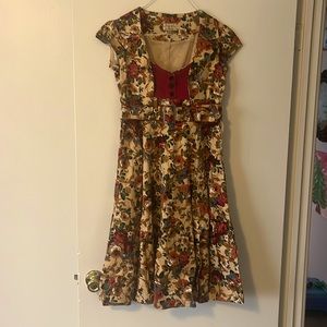 Floral Lindy Bop Retro Dress Size Small